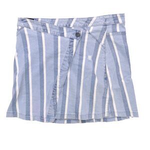 Kut From The Kloth Connie Overlap Jean Skirt Womens Size 12 Asymmetrical Striped